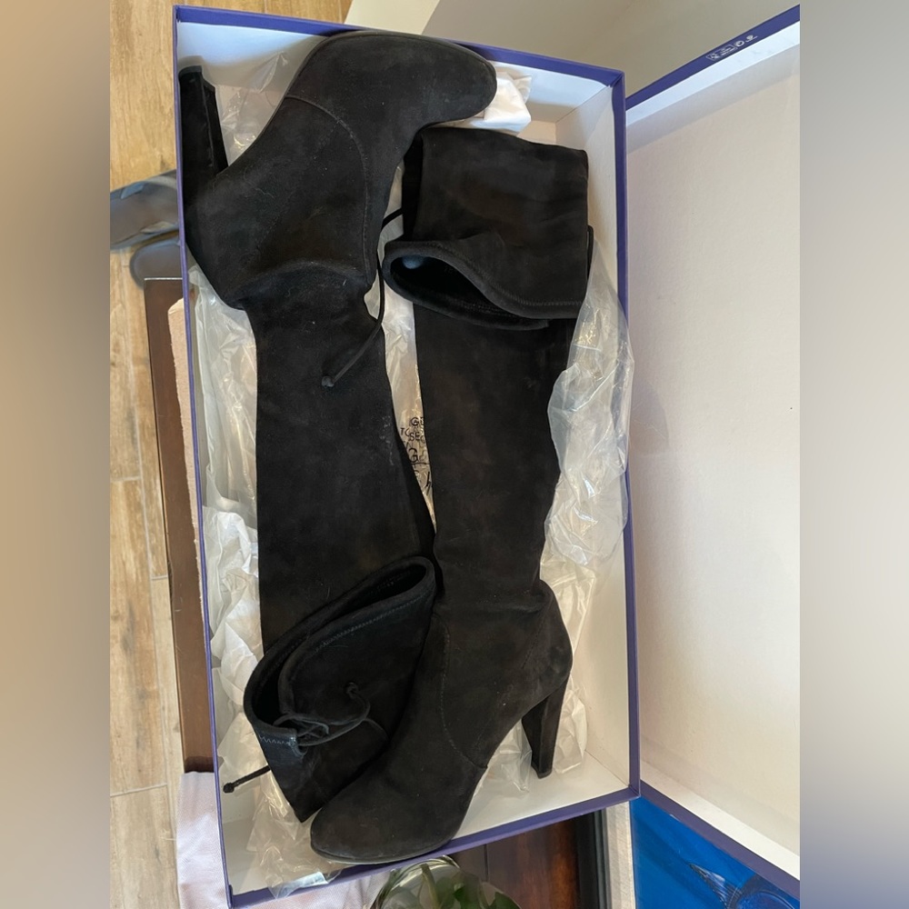 Stuart Weitzman Thigh high Highland Boots Black suede 36/6